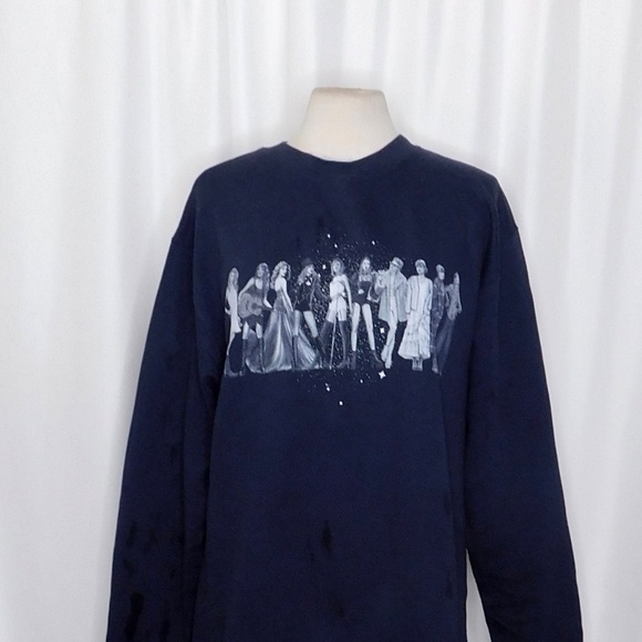 TAYLOR SWIFT Midnights Eras Navy Blue Crewneck Sweatshirt Pullover Concert Music - Picture 3 of 9